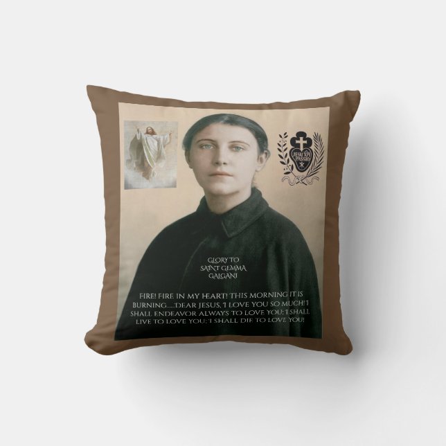 COJÍN DECORATIVO GLORIA A SAINT GEMMA GALGANI (Anverso)