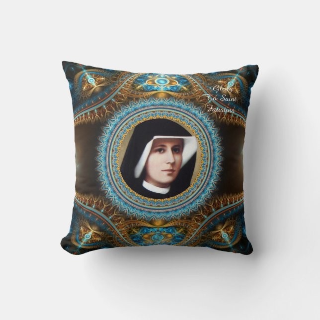 Cojín Decorativo Gloria A San Faustina (Anverso)