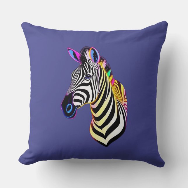 Cojín Decorativo Glow Neon Zebra (Anverso)