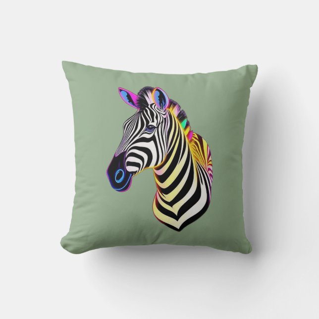 Cojín Decorativo Glow Neon Zebra (Anverso)
