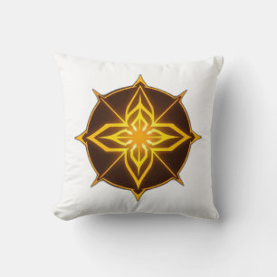 Cojín Decorativo Glowing Golden Compass Rose on Dark Circle
