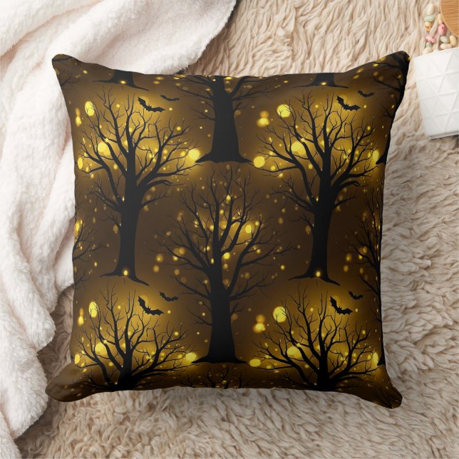 Cojín Decorativo Glowing Haunted Forest Bokeh - Night Trees (Manta)