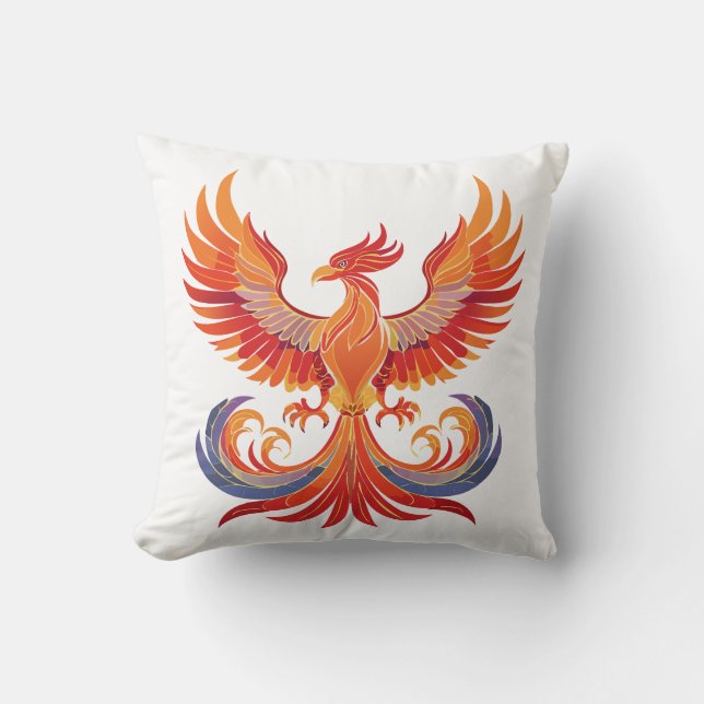 Cojín Decorativo Glowing mythological Fantasy Phoenix Bird (Anverso)