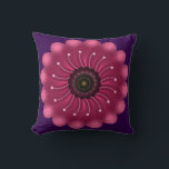 Cojín Decorativo Glowing Pink Fantasy Flower | Abstract Neon Floral<br><div class="desc">A vibrant and mystical floral design featuring a glowing magenta flower with soft,  velvet-like petals. Elegant curved white filaments with pollen tips radiate from the dark center,  giving it a bioluminescent or fantasy garden look. Perfect for nature lovers who appreciate a modern,  artistic twist on botanical art.</div>