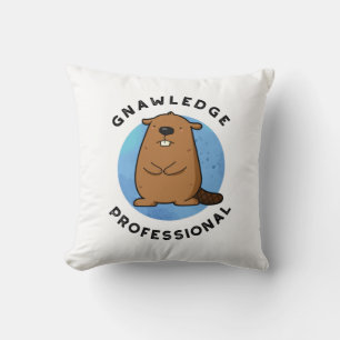 Cojín Decorativo Gnawledge Professional Funny Beaver Pun