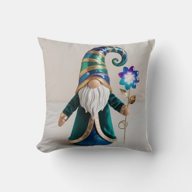 Cojín Decorativo Gnome de estrella arcoiris para mamá (Anverso)