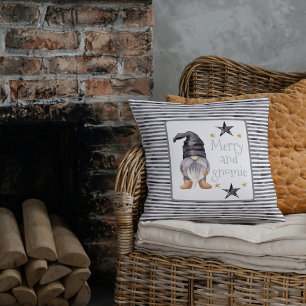 Cojín Decorativo Gnome de invierno de granjas sobre búfalo para Nav