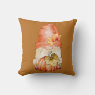 Cojín Decorativo Gnome de otoño con calabaza