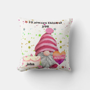 Cojín Decorativo Gnome in love with rainbow heart