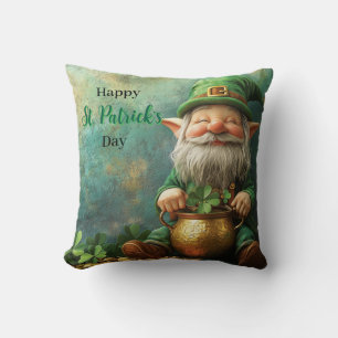 Cojín Decorativo Gnome Leprechaun y Pot of Gold St.