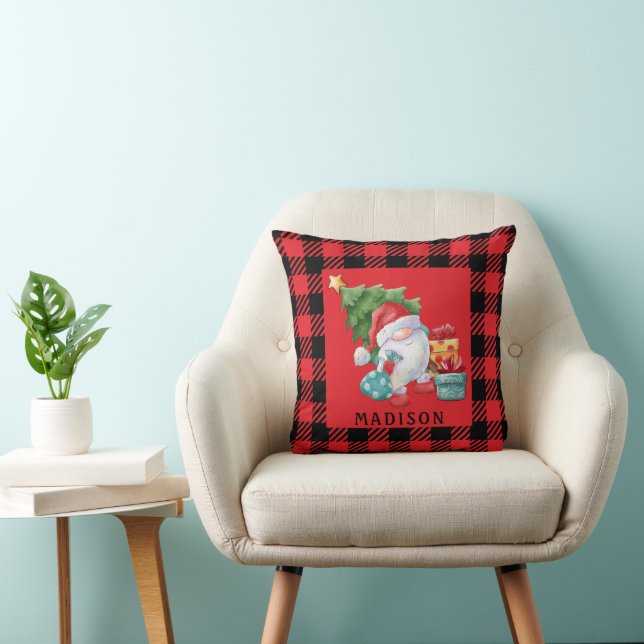 Cojín decorativo Gnome Navidades de Buffalo Plaid (Silla)