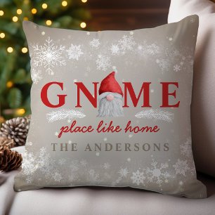 Cojín Decorativo Gnome Place Like Home Personalizado Familia