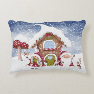 Cojín Decorativo Gnome rojo y blanco para las vacaciones