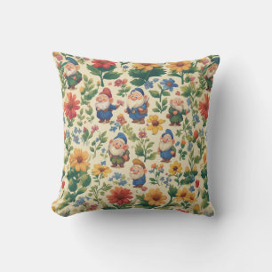 Cojín Decorativo Gnome un diseño de patrones de flores