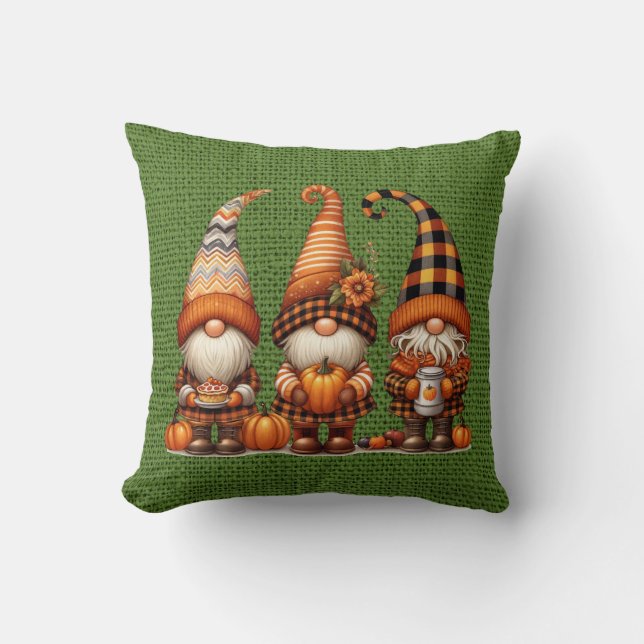 Cojín decorativo Gnomes de otoño (Anverso)