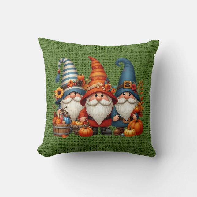 Cojín decorativo Gnomes de otoño (Anverso)