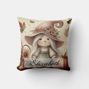 Cojín Decorativo Gnomes de otoño con hojas de otoño