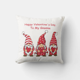 Cojín Decorativo Gnomes rojos con el corazón personalizado Día de S