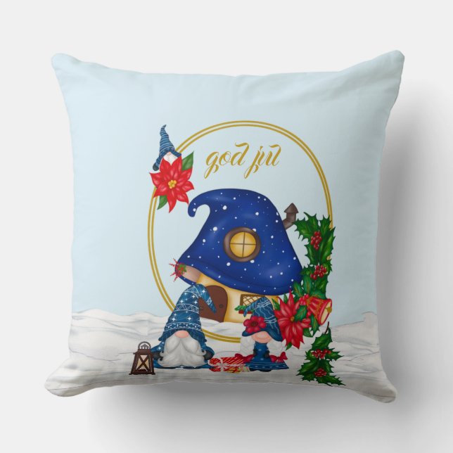 Cojín Decorativo Gnomes suecos de God Jul (Anverso)