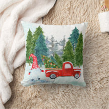 Gnomo Caprichoso con Camión Rojo de Navidad