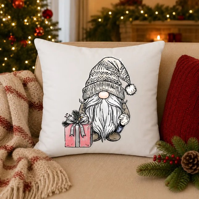 Cojín Decorativo Gnomo de Navidad con regalo (Subido por el creador)