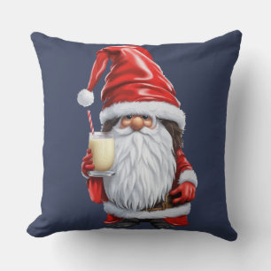 Cojín Decorativo Gnomo Nisse Gnome Gonk Noruego sosteniendo un vaso