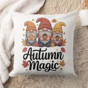 Cojín Decorativo Gnomos de la Magia del Otoño