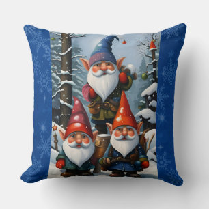 Cojín Decorativo Gnomos del Bosque Invernal