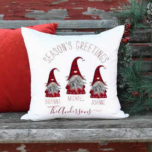 Cojín Decorativo Gnomos Navideños Personalizados de Cuadros Rústico