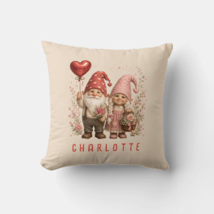 Cojín Decorativo Gnomos personalizados del Día de San Valentín con