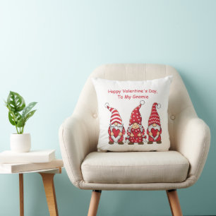 Cojín Decorativo Gnomos rojos con corazones Día de San Valentín per
