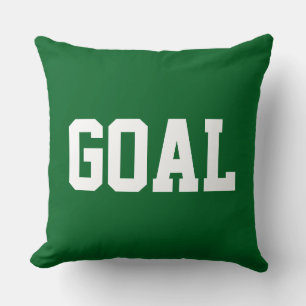 Cojín Decorativo GOAL Deportivo Atletismo Texto Blanco Sobre Verde 