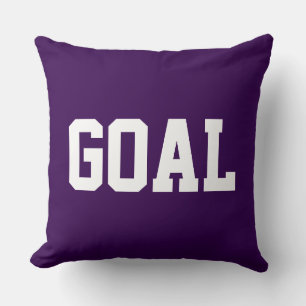 Cojín Decorativo GOAL Sporty Atletismo Texto Blanco Sobre Púrpura P