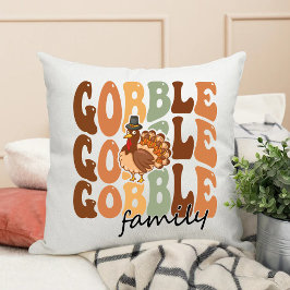 Cojín Decorativo Gobble Family Boho Groovy Graciosa Acción de Graci
