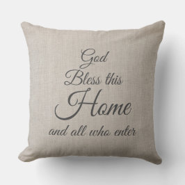 Cojín Decorativo God Bless This Home Elegant Script