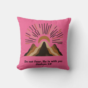 Cojín Decorativo God is with you – Joshua 1:9   Boho mountains, min