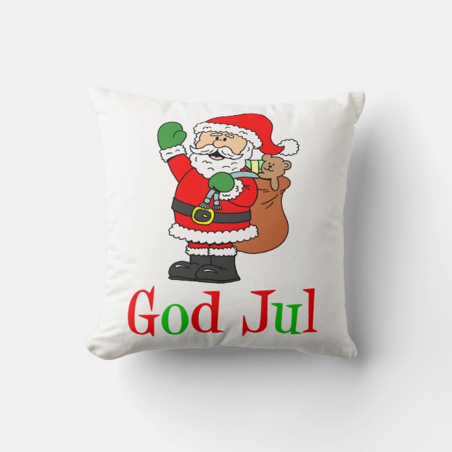 Cojín Decorativo God Jul Navidades suecos Santa (Anverso)