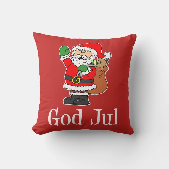 Cojín Decorativo God Jul Navidades suecos Santa (Anverso)