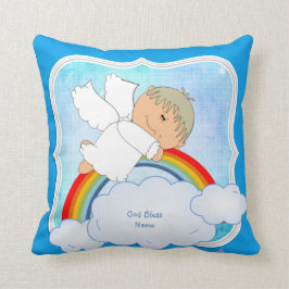 Cojín Decorativo Godson Gift Cute Angel Rainbow Personalizado