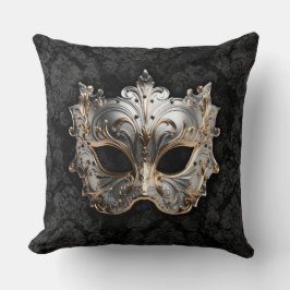 Cojín Decorativo Gold and Silver Filigree Venetian Mask