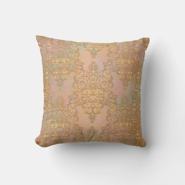 Cojín Decorativo Gold Aurora Fancy Antiguo Lace Damask (Anverso)