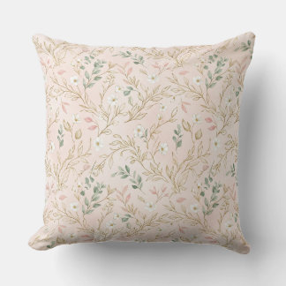 Cojín Decorativo Gold Blush Floral Wedding Pillow