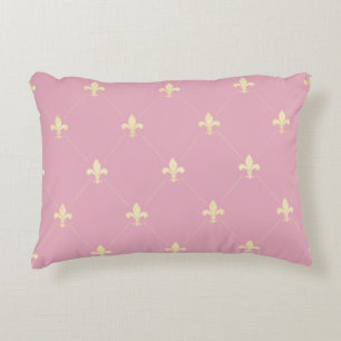 Cojín Decorativo Gold Fleur-de-Lis Pink