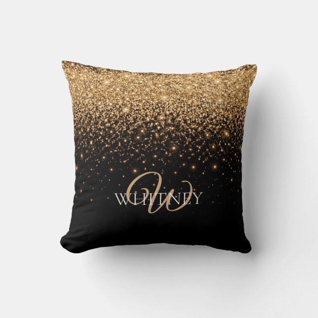 Cojín Decorativo Gold Glitter Sparkle Elegant Luxury Texture        (Anverso)