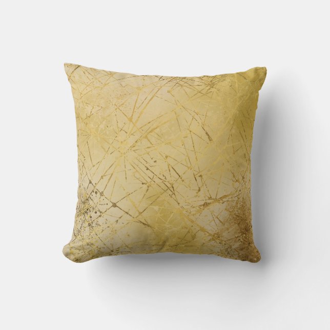 Cojín Decorativo Gold Mustard Yellow Pattern, Modern, Luxury (Anverso)