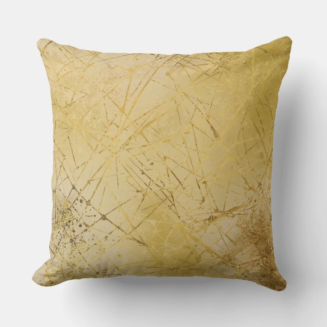 Cojín Decorativo Gold Mustard Yellow Pattern, Modern, Luxury (Anverso)