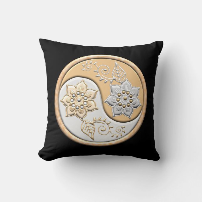 Cojín Decorativo Gold & Silver Yin Yang  (Anverso)