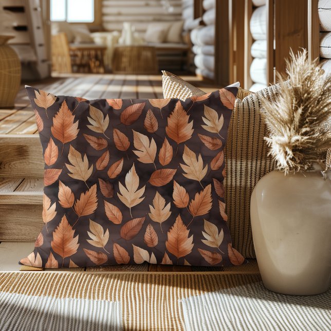 Cojín Decorativo Golden Amber Brown Autumn Leaf Pattern (Subido por el creador)