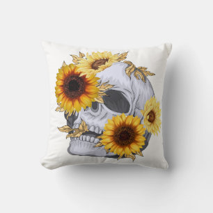 COJÍN DECORATIVO GOLDEN BLOOM SKULL