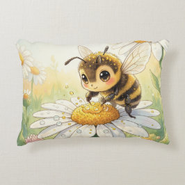 Cojín Decorativo Golden Bumblebee in Bloom Dance